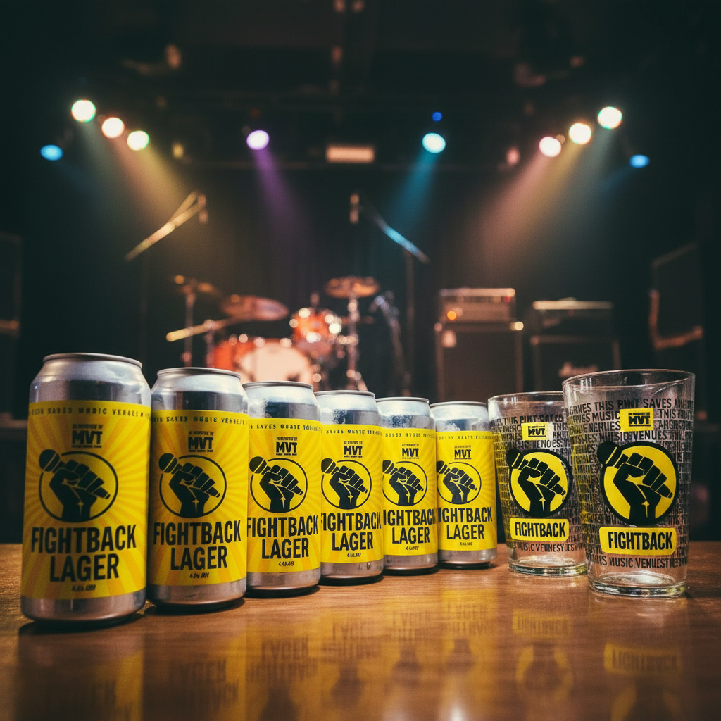 Fightback Lager - 440ml Can 6 pack & 2 Glasses 4% ABV